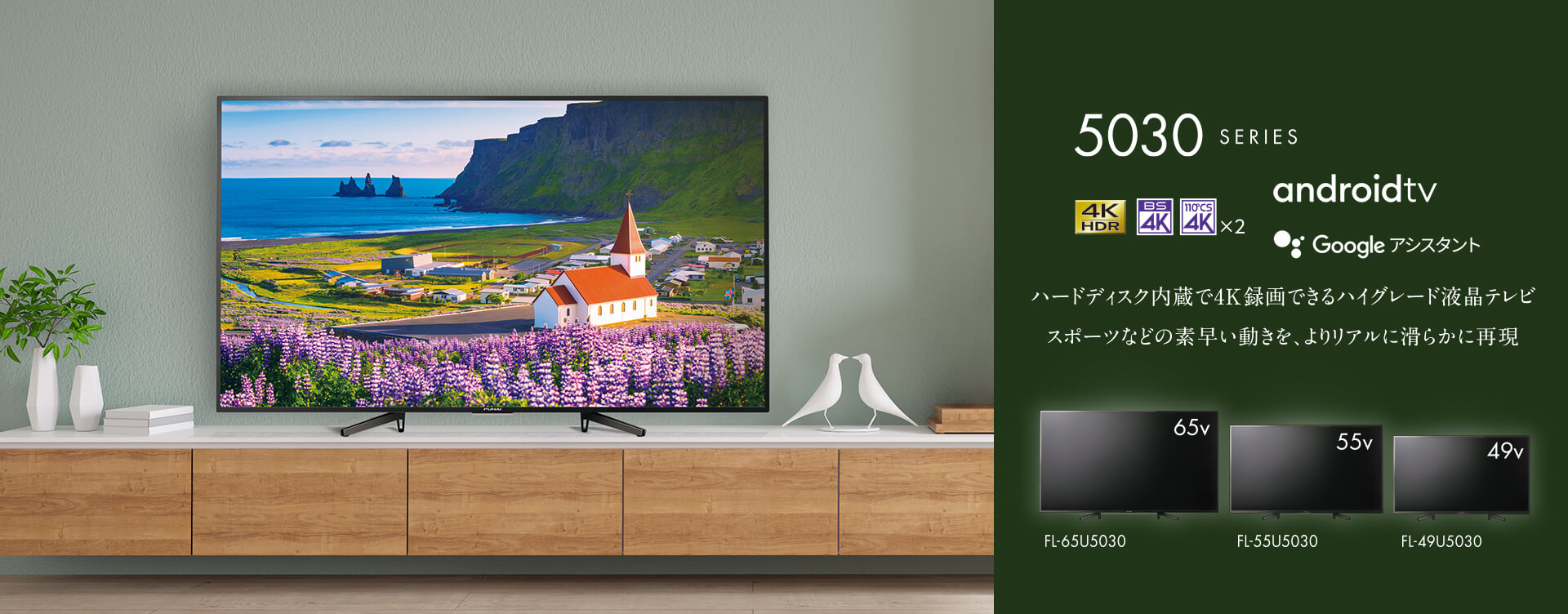 録画機能付き FUNAI FL-55U5030 4K液晶テレビ 55インチ-