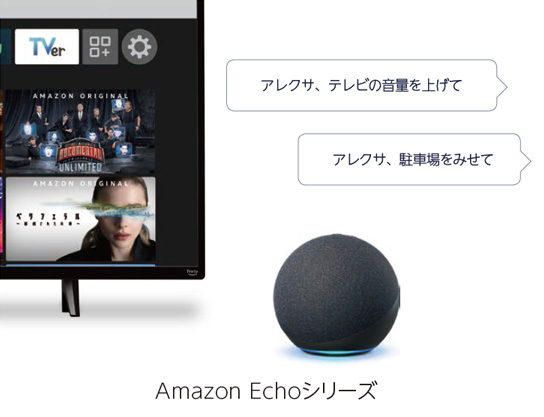 Echo(別売)なら、テレビ操作も話しかけるだけ